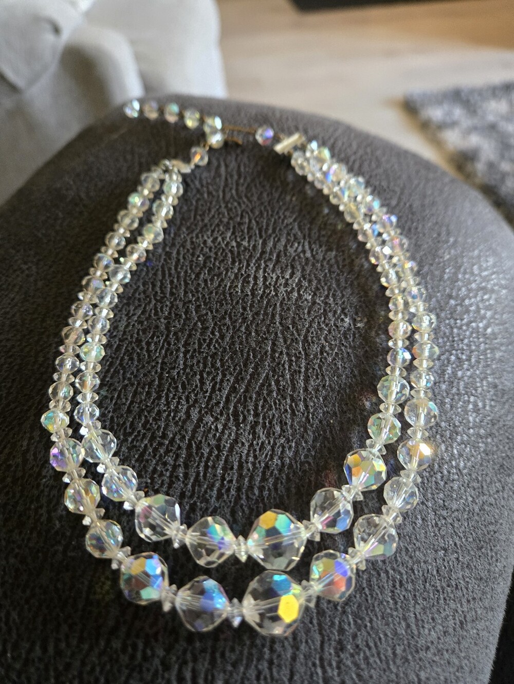 Crystal Aurora Borealis Double Strand Necklace
